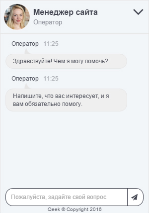 Демонстрация первого шага qeek